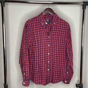 Abercrombie & Fitch Red/Navy Linen (SMALL) shirt